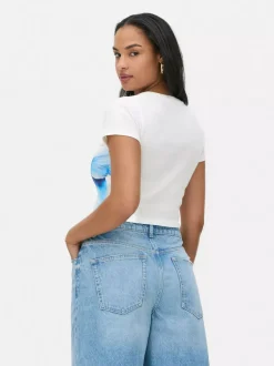 Primark Topy I T-Shirty<Krótki T-shirt z kwiatowym motywem