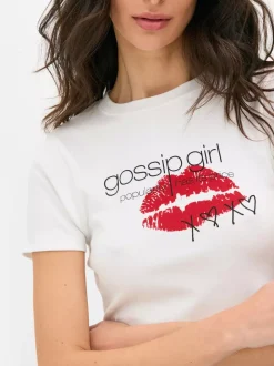 Primark Topy I T-Shirty<Krótki T-shirt z logo serialu Plotkara