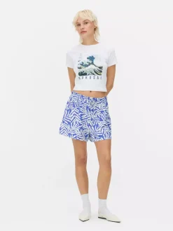 Primark Topy I T-Shirty<Krótki T-shirt z motywem Wielkiej Fali autorstwa Hokusaia