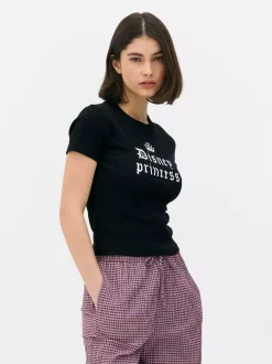 Primark Topy I T-Shirty<Krótki T-shirt z napisem Disney Princess