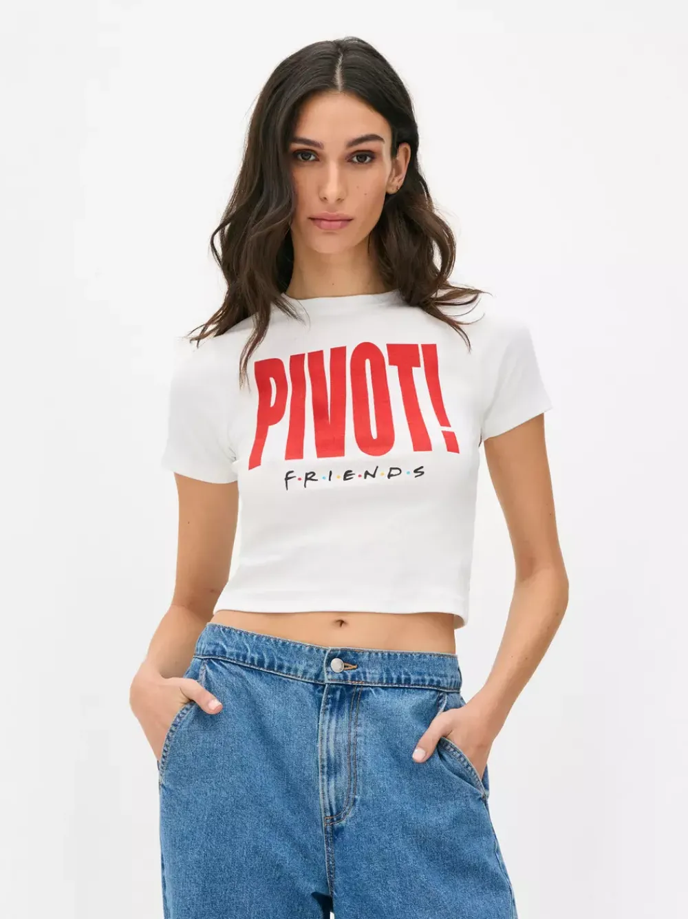 Primark Topy I T-Shirty<Krótki T-shirt z napisem Pivot z serialu Przyjaciele