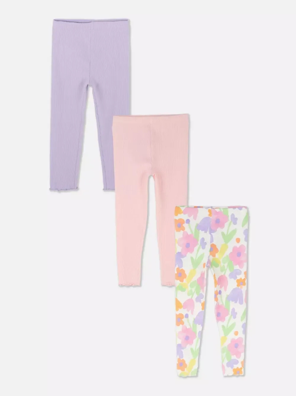 Dzieci Primark Spodnie Dresowe<Legginsy z muszelkowym wykończeniem, 3 pary