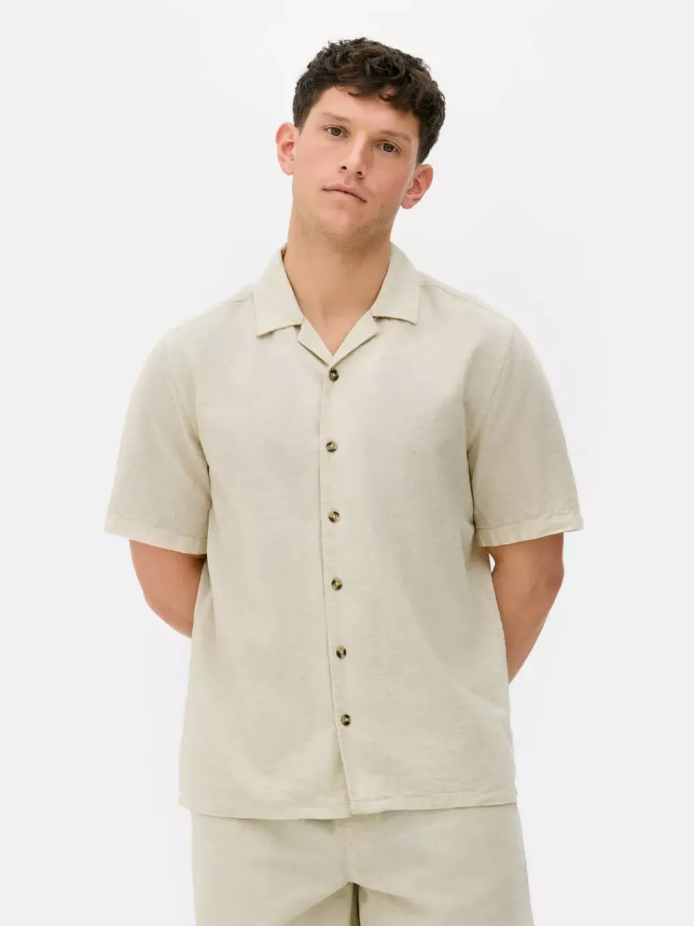 Primark Garnitury I Eleganckie Ubrania|Koszule<Lniany T-shirt z krótkim rękawem, część zestawu