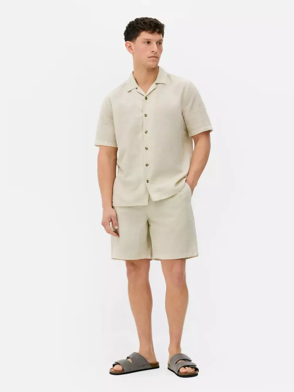 Primark Garnitury I Eleganckie Ubrania|Koszule<Lniany T-shirt z krótkim rękawem, część zestawu
