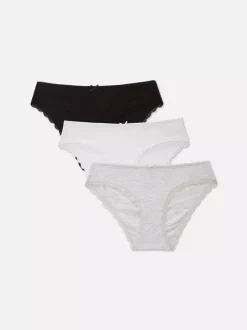 Damskie Primark Majtki Damskie<Minifigi z dużą zawartością bawełny, 3 pary