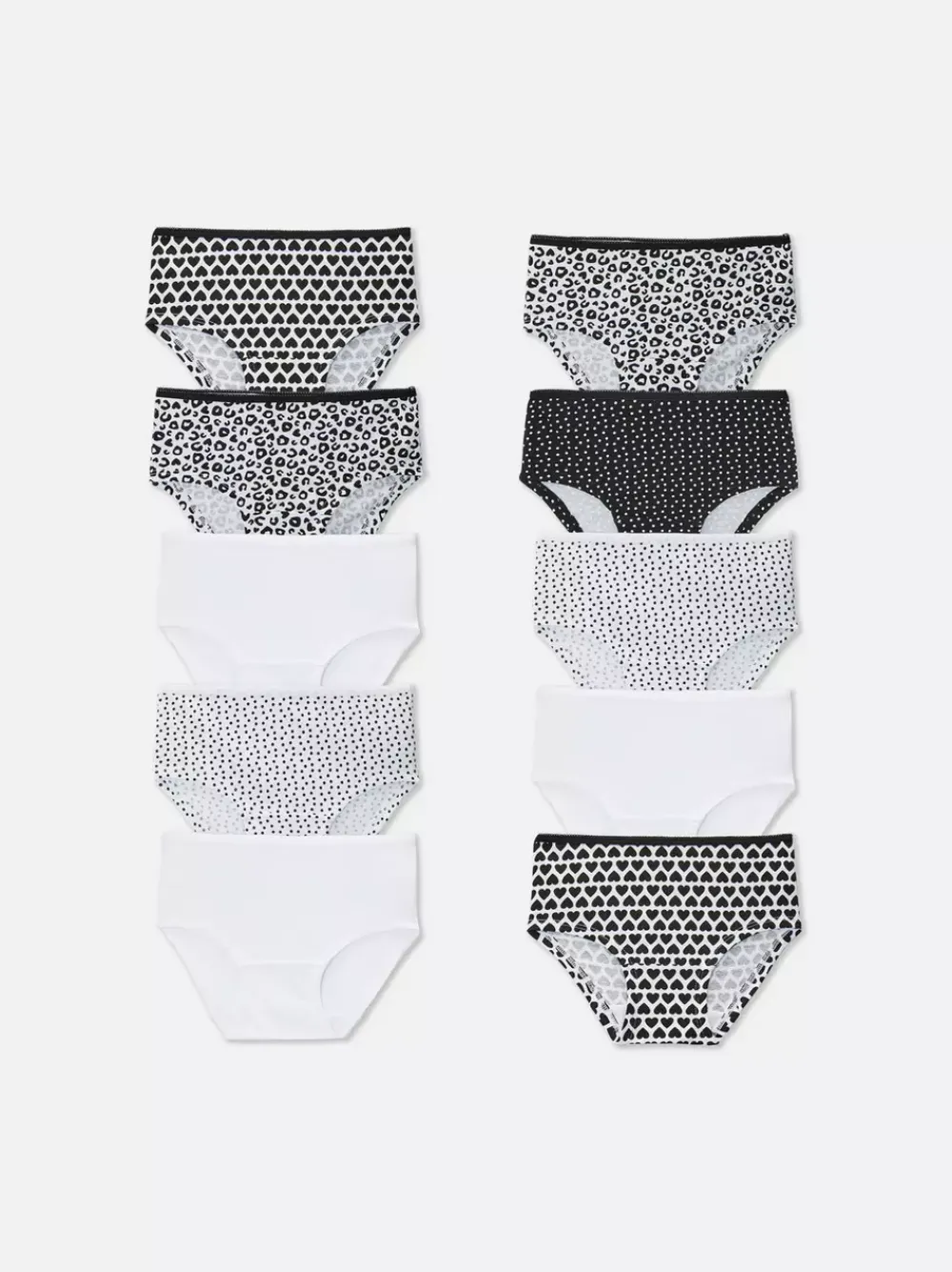 Dzieci Primark Bielizna<Monochromatyczne krótkie figi, 10 par