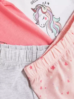 Dzieci Primark Piżamy I Bielizna Nocna<Piżama z szortami i motywem jednorożca, 2 komplety