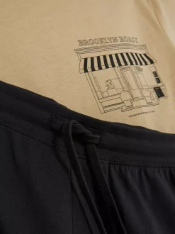 Primark Piżamy<Piżama z szortami z motywem brooklińskiej kawiarni
