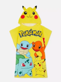 Dzieci Primark Stroje Kąpielowe I Plażowe<Ponczo z tkaniny frotte z kapturem, motyw Pokémonów