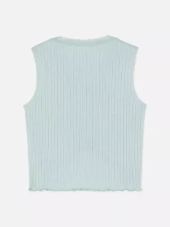 Dzieci Primark Topy I T-Shirty<Prążkowana koszulka bez rękawów wykończona koronką