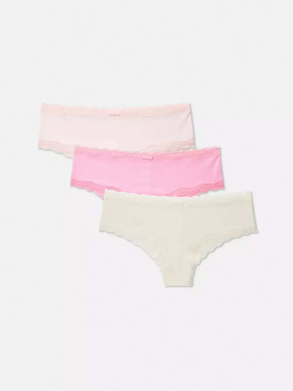Damskie Primark Majtki Damskie<Prążkowane figi biodrówki, 3 pary