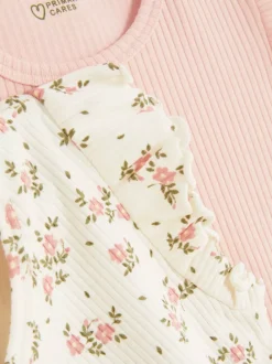 Dzieci Primark Topy I T-Shirty<Prążkowane T-shirty z falbanką, 2 szt.