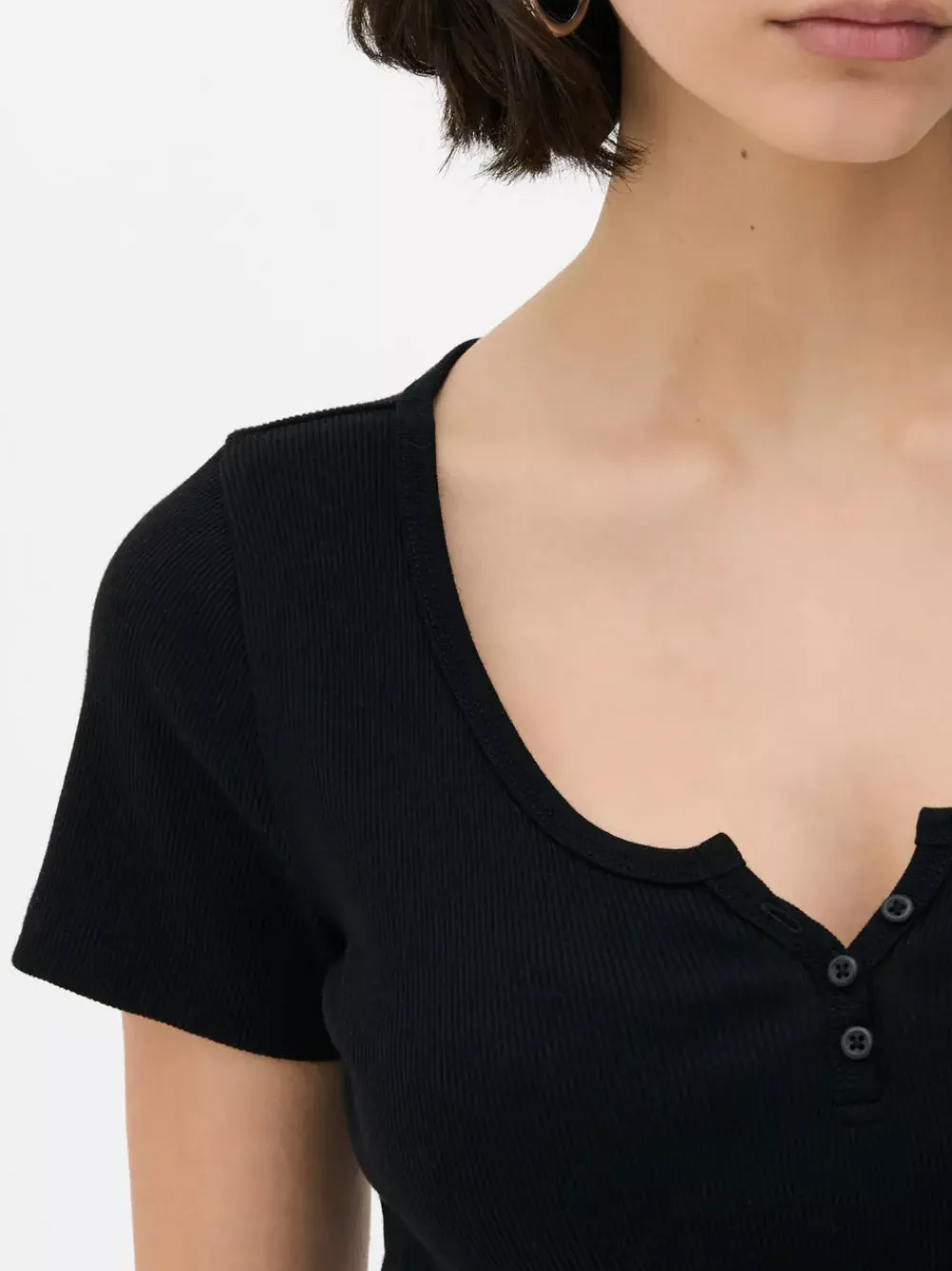 Primark Topy I T-Shirty<Prążkowany T-shirt typu henley