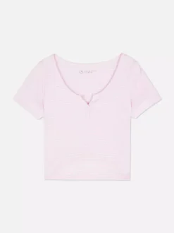 Primark Topy I T-Shirty<Prążkowany T-shirt typu henley