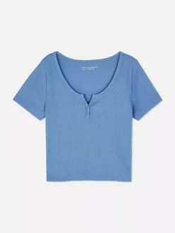 Primark Topy I T-Shirty<Prążkowany T-shirt typu henley