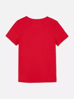Dzieci Primark Topy I T-Shirty<Prążkowany T-shirt z krótkim rękawem