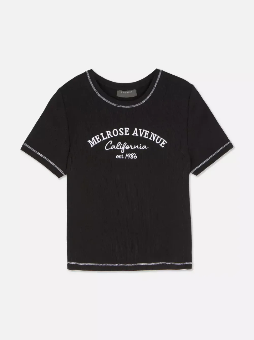 Dzieci Primark Topy I T-Shirty<Prążkowany T-shirt z krótkim rękawem