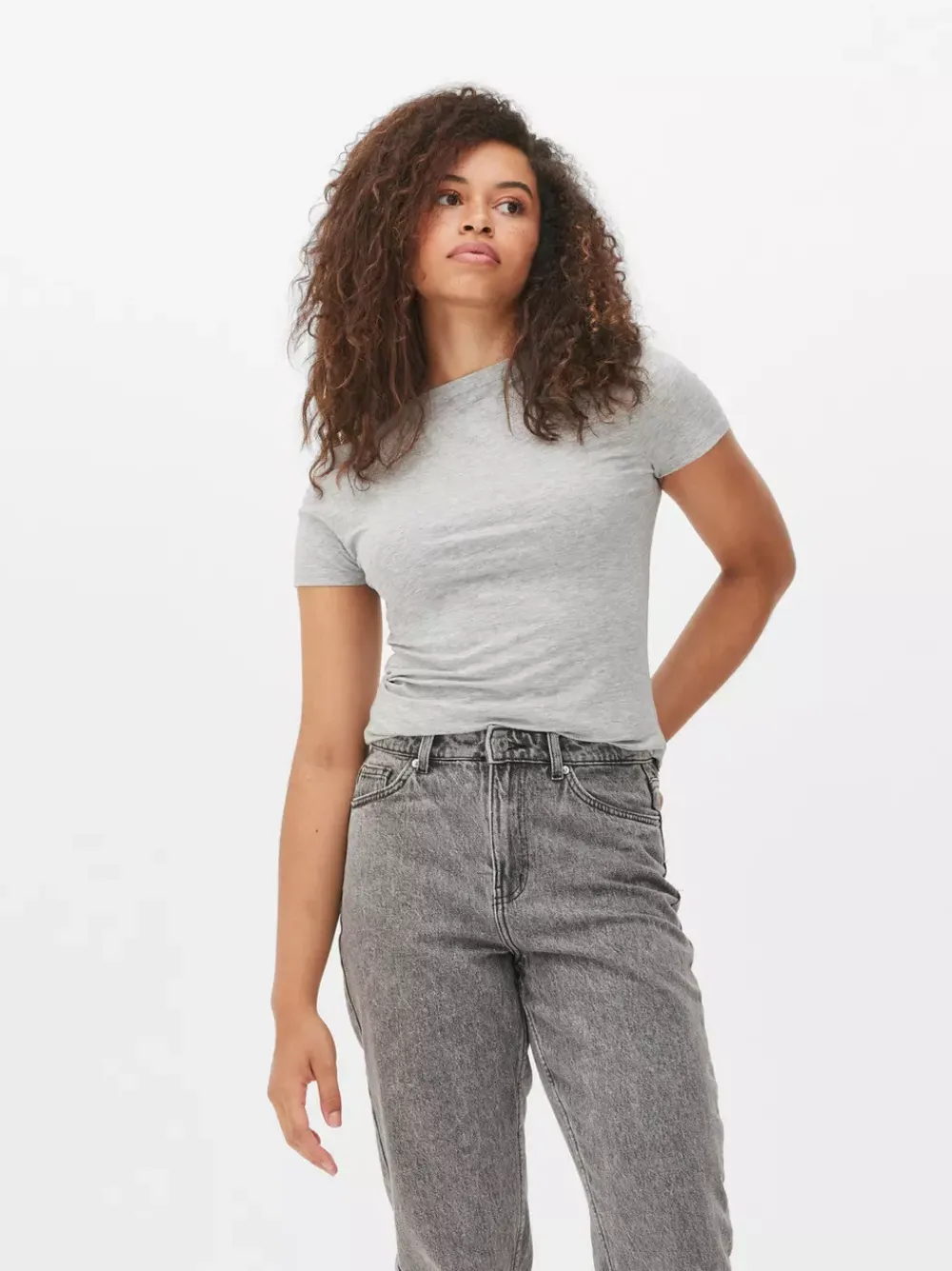 Primark Topy I T-Shirty<Rozciągliwy T-shirt z okrągłym dekoltem
