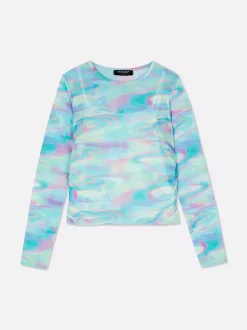 Dzieci Primark Topy I T-Shirty<Siateczkowa bluzka z marmurkowym wzorem