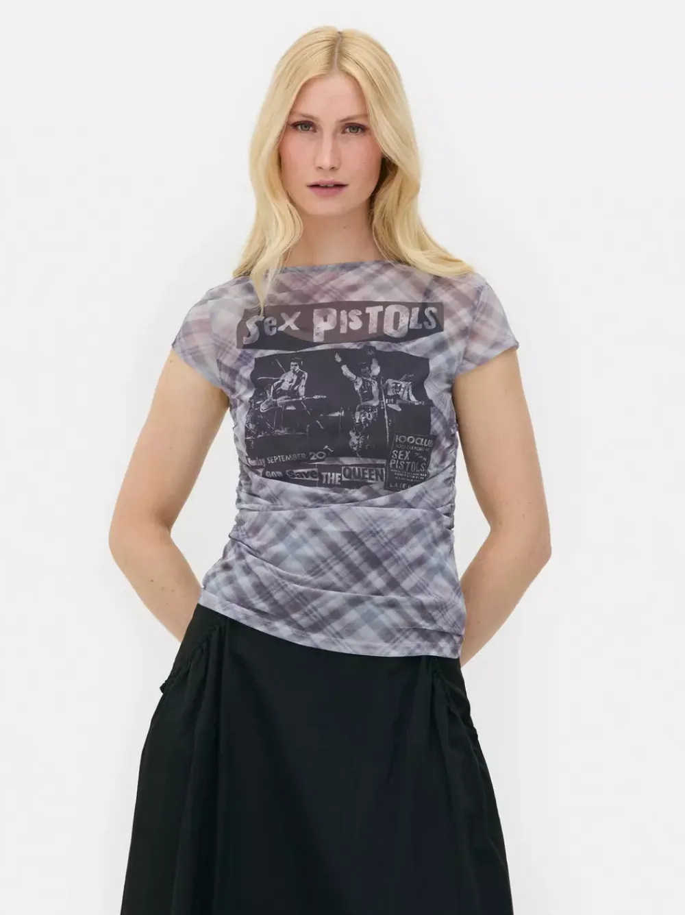 Primark Topy I T-Shirty<Siateczkowy T-shirt z motywem Sex Pistols