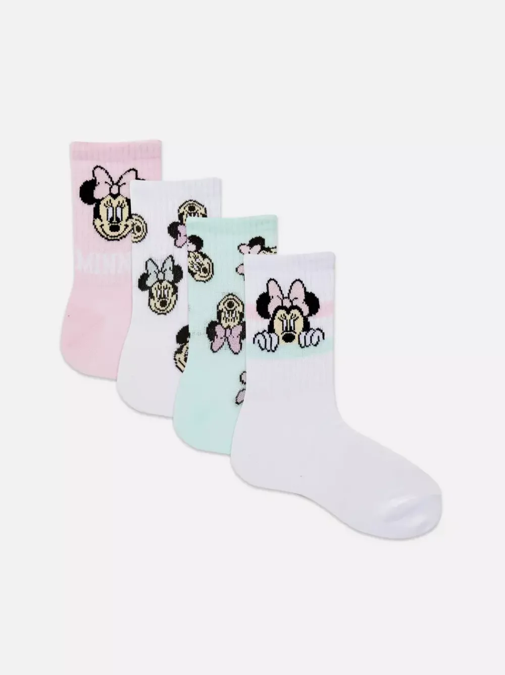 Dzieci Primark Skarpety I Rajstopy<Skarpety za kostkę z motywem Myszki Minnie Disneya, 4 pary
