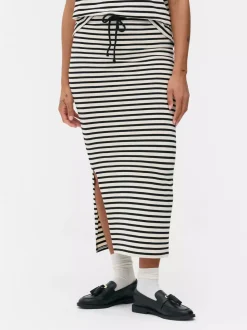 Primark Spódnice<Spódnica midi w paski z rozcięciem, część zestawu