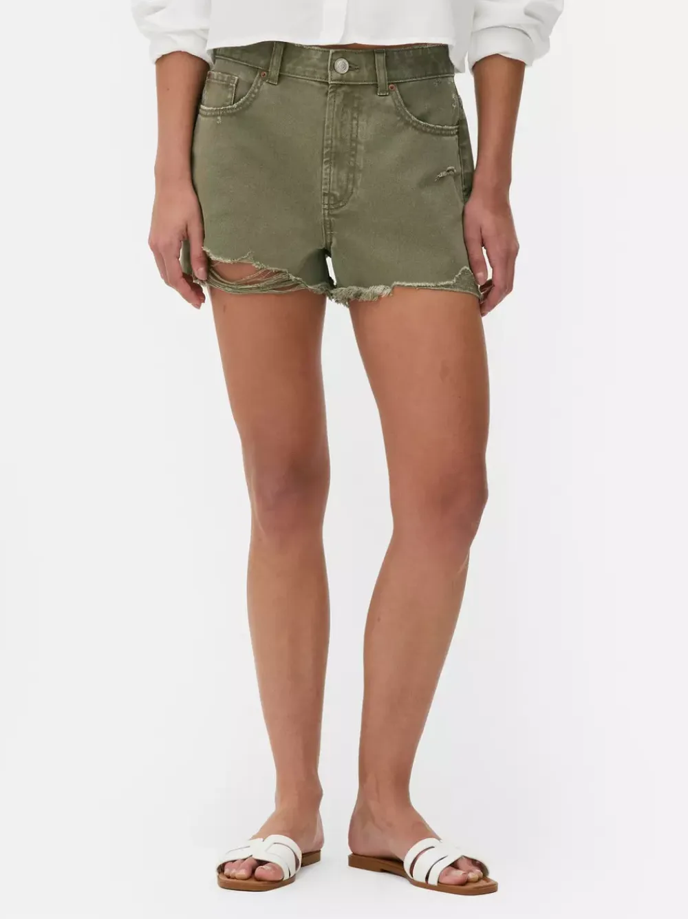Primark Szorty<Spodenki jeansowe z przetarciami