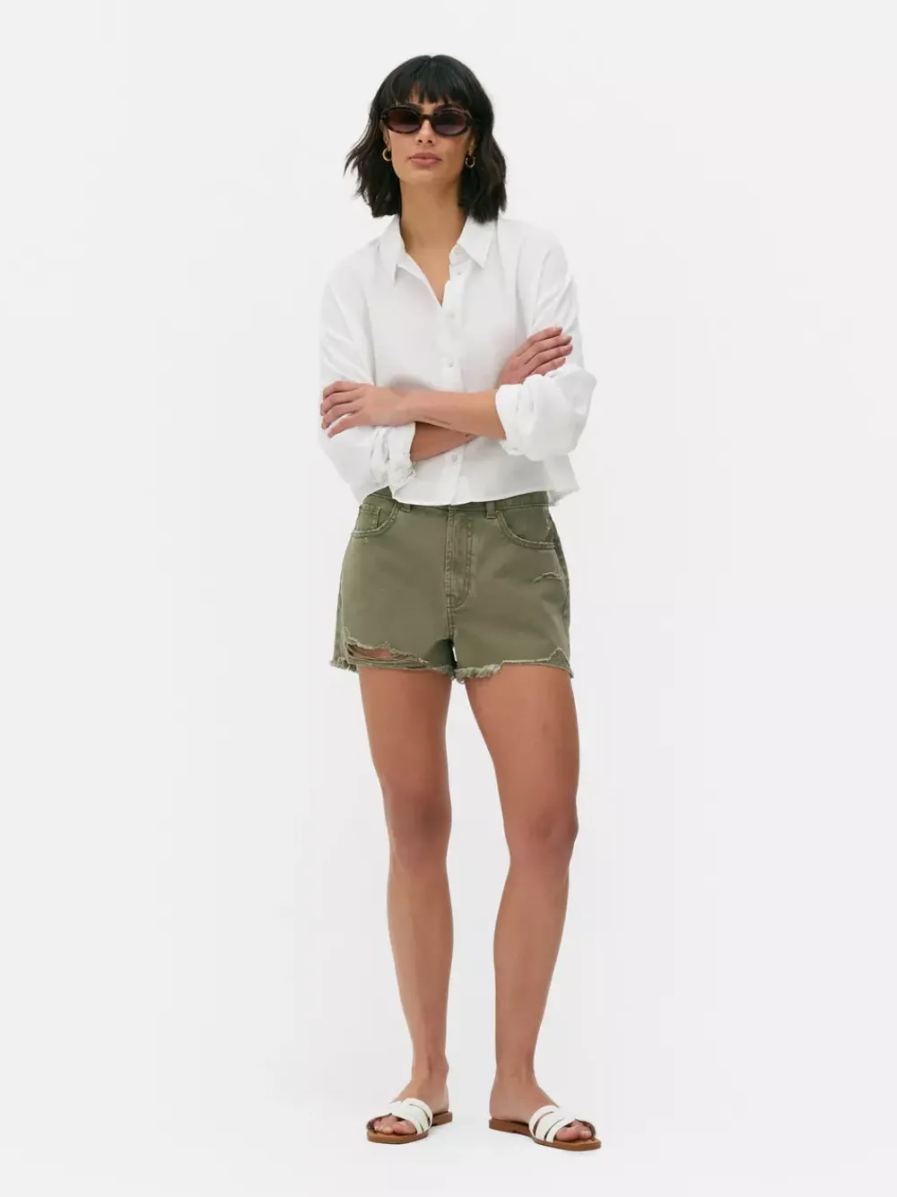 Primark Szorty<Spodenki jeansowe z przetarciami