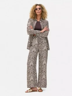 Primark Spodnie I Legginsy<Spodnie palazzo z szerokimi nogawkami i nadrukiem