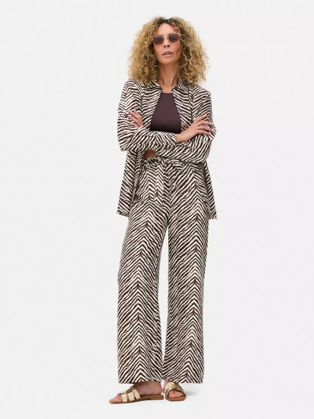 Primark Spodnie I Legginsy<Spodnie palazzo z szerokimi nogawkami i nadrukiem
