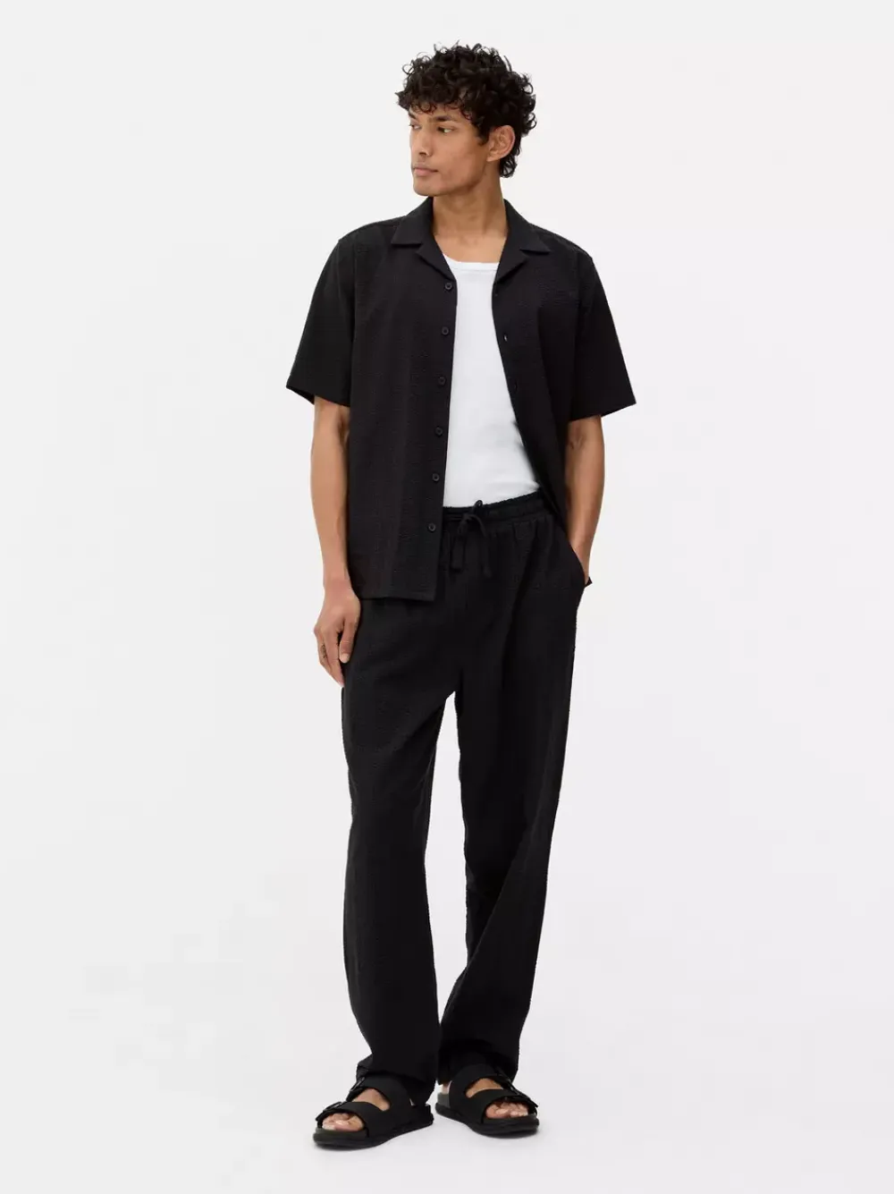 Primark Spodnie<Spodnie w paski z tkaniny seersucker