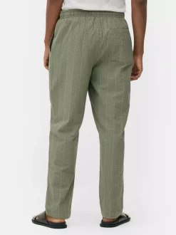 Primark Spodnie<Spodnie w paski z tkaniny seersucker