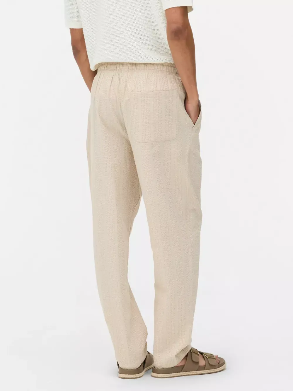 Primark Spodnie<Spodnie w paski z tkaniny seersucker