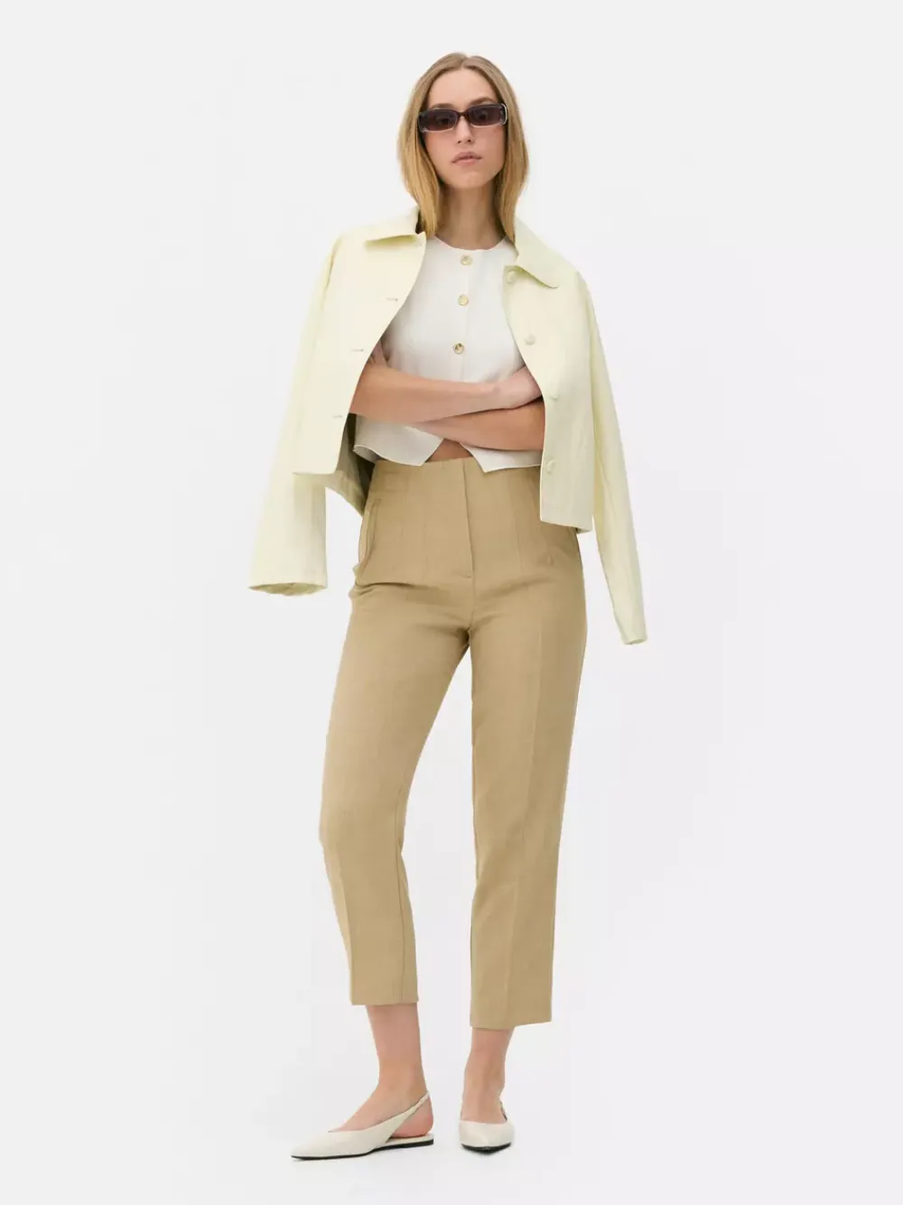 Primark Spodnie I Legginsy<Spodnie w prążki z wysokim stanem i motywem Sticha