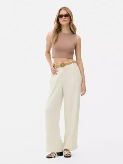 Primark Spodnie I Legginsy<Spodnie z paskiem i prostą nogawką