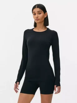 Primark Odzież Domowa I Na Siłownię|Topy I T-Shirty<Sportowy top bez szwów z długim rękawem