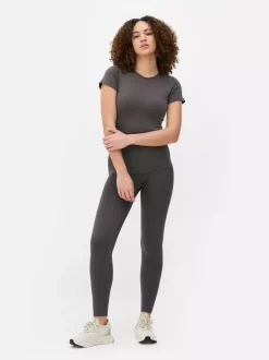 Primark Odzież Domowa I Na Siłownię|Topy I T-Shirty<Sportowy top z krótkim rękawem bez szwów