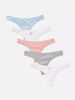 Damskie Primark Majtki Damskie<Stringi z dużą zawartością bawełny, 5 par