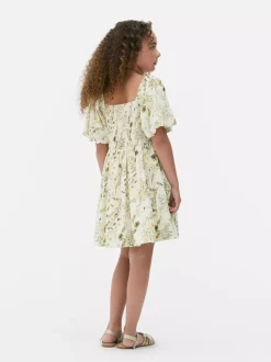 Dzieci Primark Sukienki<Sukienka w kwiaty z bufiastymi rękawami