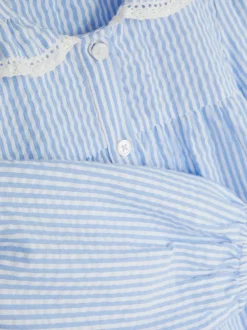 Dzieci Primark Sukienki<Sukienka z tkaniny seersucker z kołnierzem