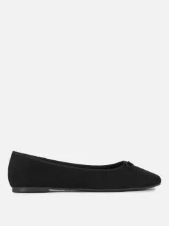 Primark Płaskie Buty<Szerokie baleriny ze sztucznego zamszu z kokardkami