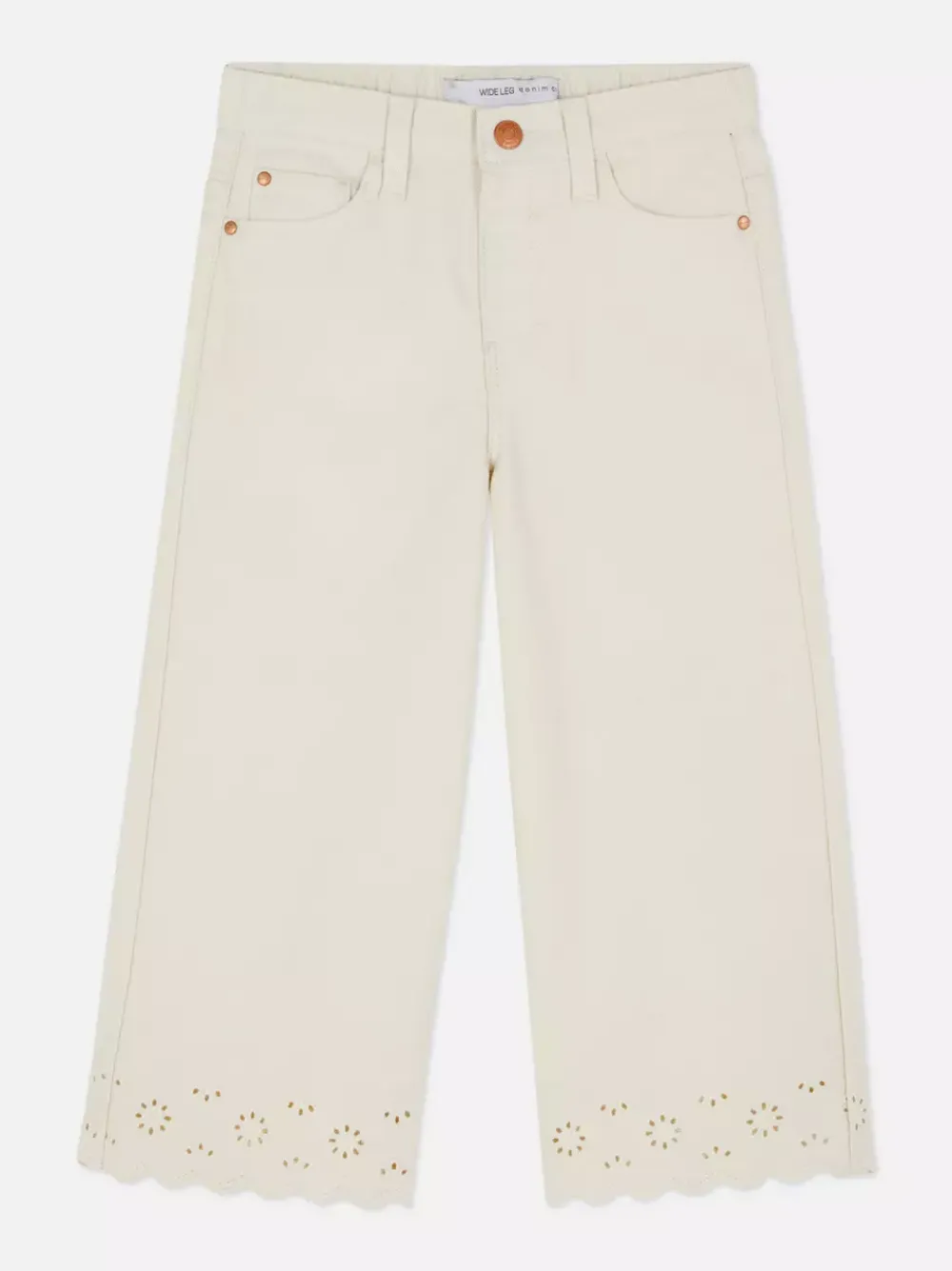 Dzieci Primark Spodnie I Legginsy<Szerokie jeansy z obszyciem z haftem angielskim