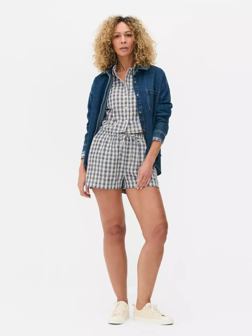 Primark Szorty<Szorty w kratę vichy ze sznurkiem w pasie