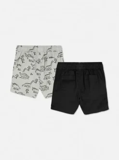 Dzieci Primark Szorty<Szorty z tkaniny ściągane sznurkiem, 2 pary