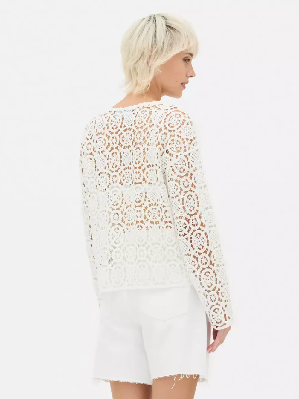 Primark Topy I T-Shirty<Szydełkowa bluzka z długim rękawem