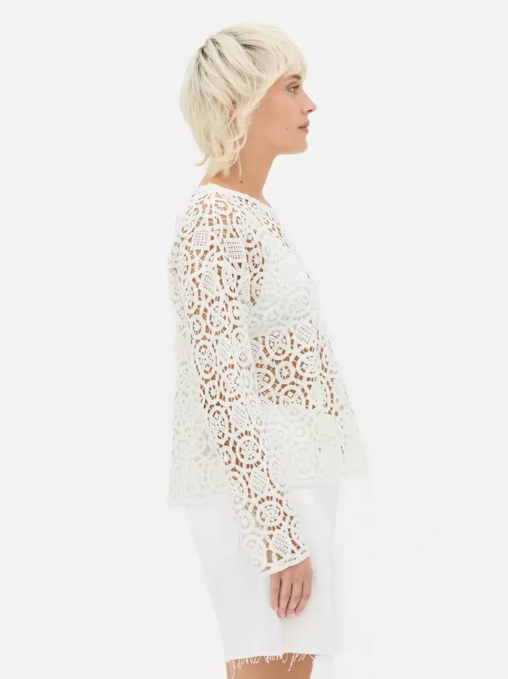 Primark Topy I T-Shirty<Szydełkowa bluzka z długim rękawem