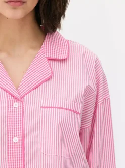 Primark Góry Od Piżamy<Tkana koszula od piżamy w paski z długim rękawem