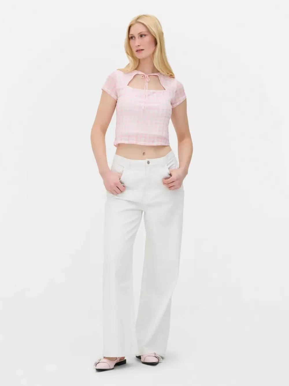 Primark Topy I T-Shirty<Top w kratkę vichy z siateczką, część zestawu