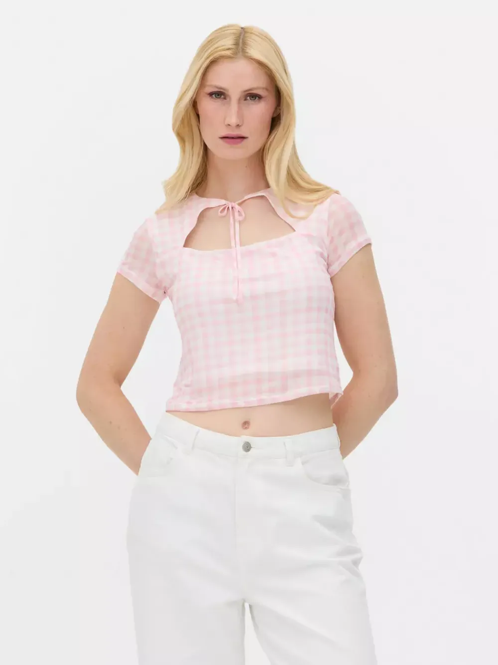 Primark Topy I T-Shirty<Top w kratkę vichy z siateczką, część zestawu