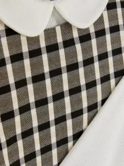 Dzieci Primark Odzież Wyjściowa I Okolicznościowa|Komplety I Gotowe Stroje<Top z kołnierzykiem i sukienka ogrodniczka w kratę